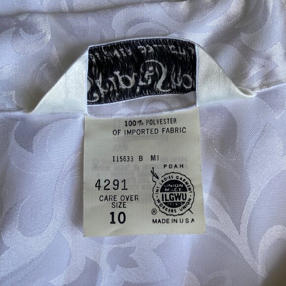 Vintage Ship'n Shore Women's Ivory Button Up Blouse Sz 10 Top Long Sleeve Collar - Picture 9 of 10